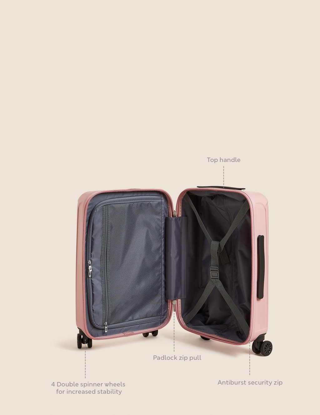 Amalfi 4 Wheel Hard Shell Cabin Suitcase image 8