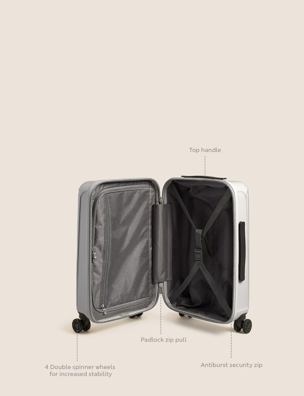 Amalfi 4 Wheel Hard Shell Cabin Suitcase image 7