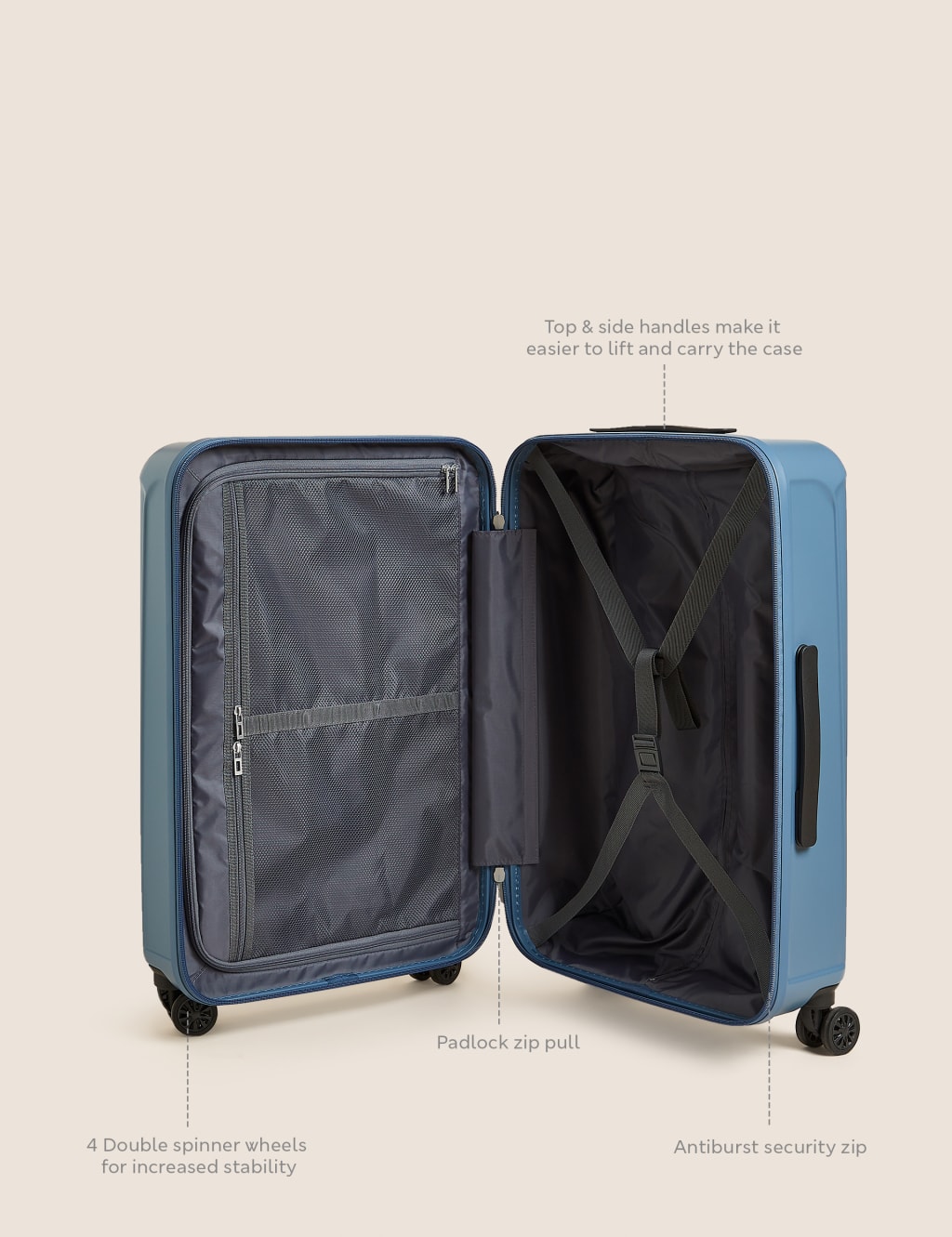 Amalfi 4 Wheel Hard Shell Medium Suitcase image 8