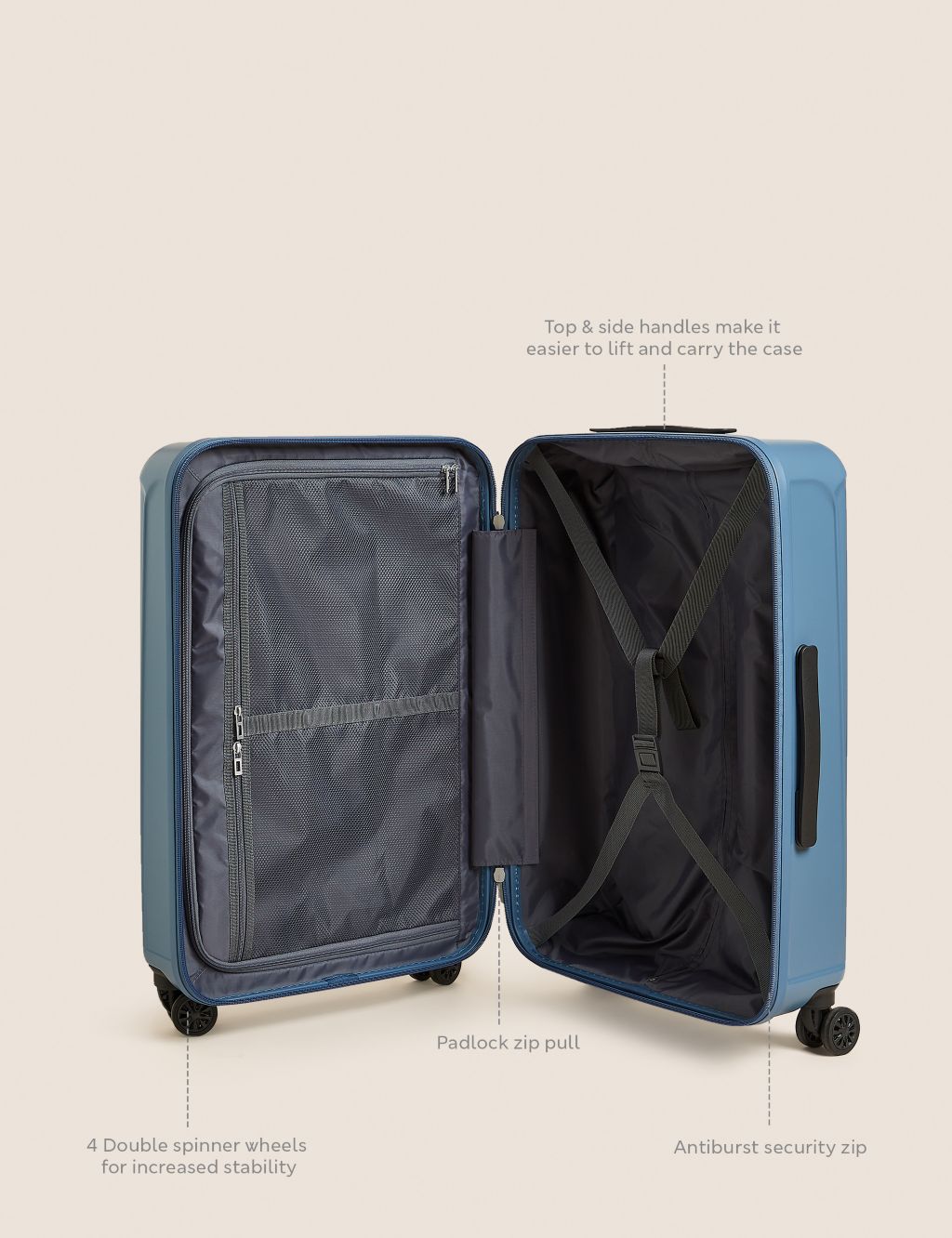 Amalfi 4 Wheel Hard Shell Medium Suitcase image 8