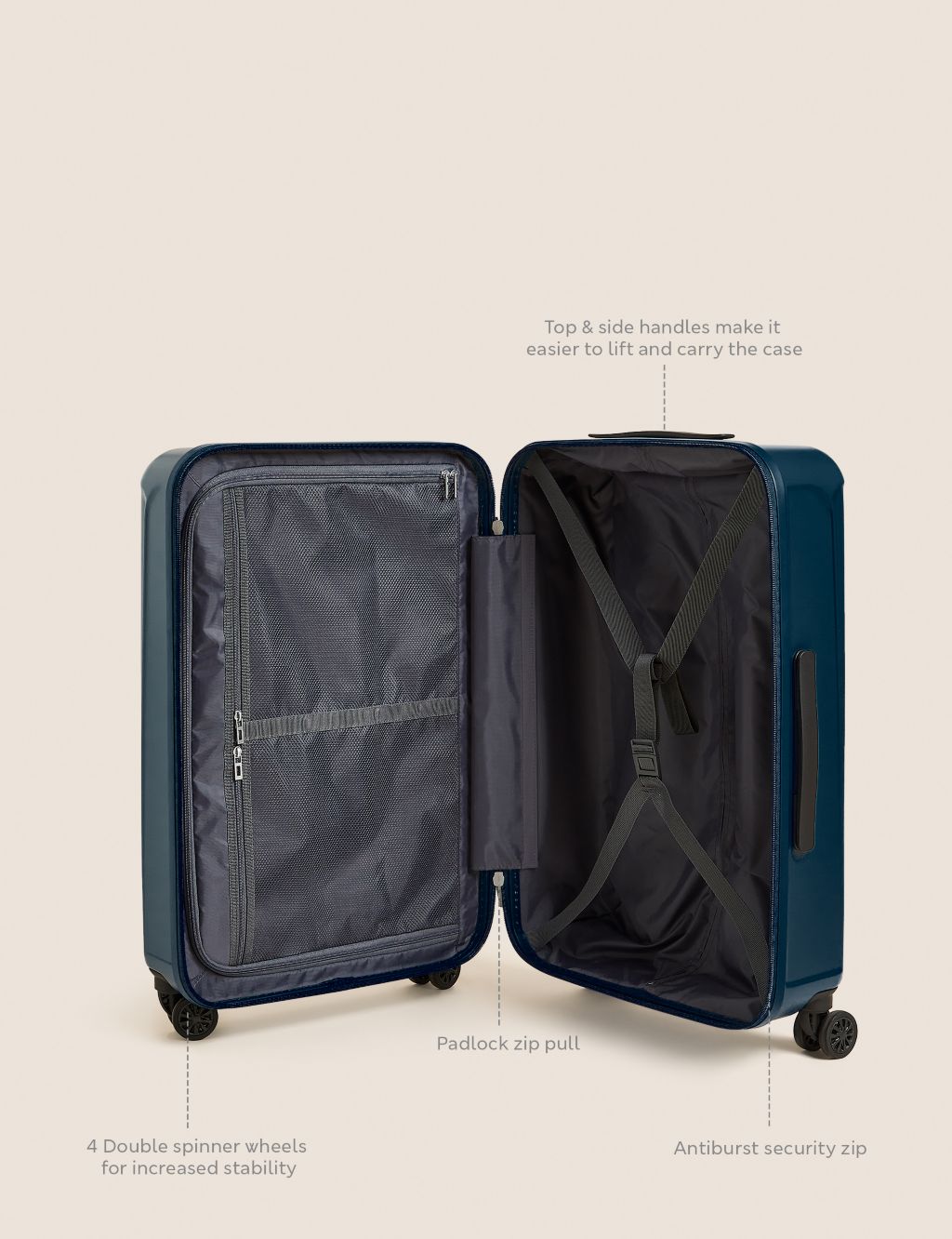Amalfi 4 Wheel Hard Shell Medium Suitcase image 6