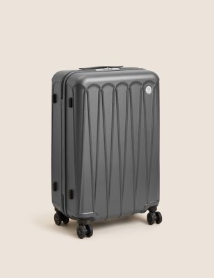 M&S Amalfi 4 Wheel Hard Shell Medium Suitcase - Charcoal, Charcoal,Sage Green,Blue,Pebble,Dusty Pink