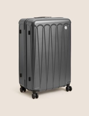 M&S Amalfi 4 Wheel Hard Shell Large Suitcase - Charcoal, Charcoal,Pebble,Yellow