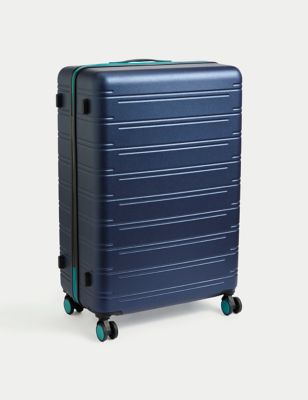 M&S Fiji 4 Wheel Hard Shell Large Suitcase - Navy, Navy