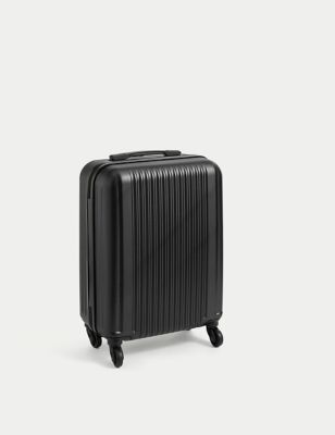 M&S Vienna 4 Wheel Hard Shell Cabin Suitcase - Black, Black