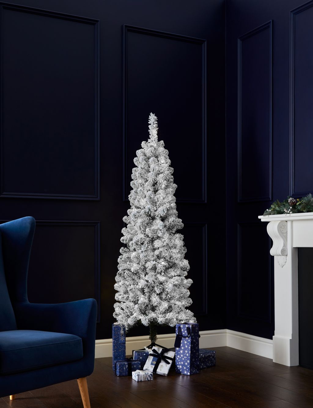 6ft Slim Snowy Christmas Tree image 1