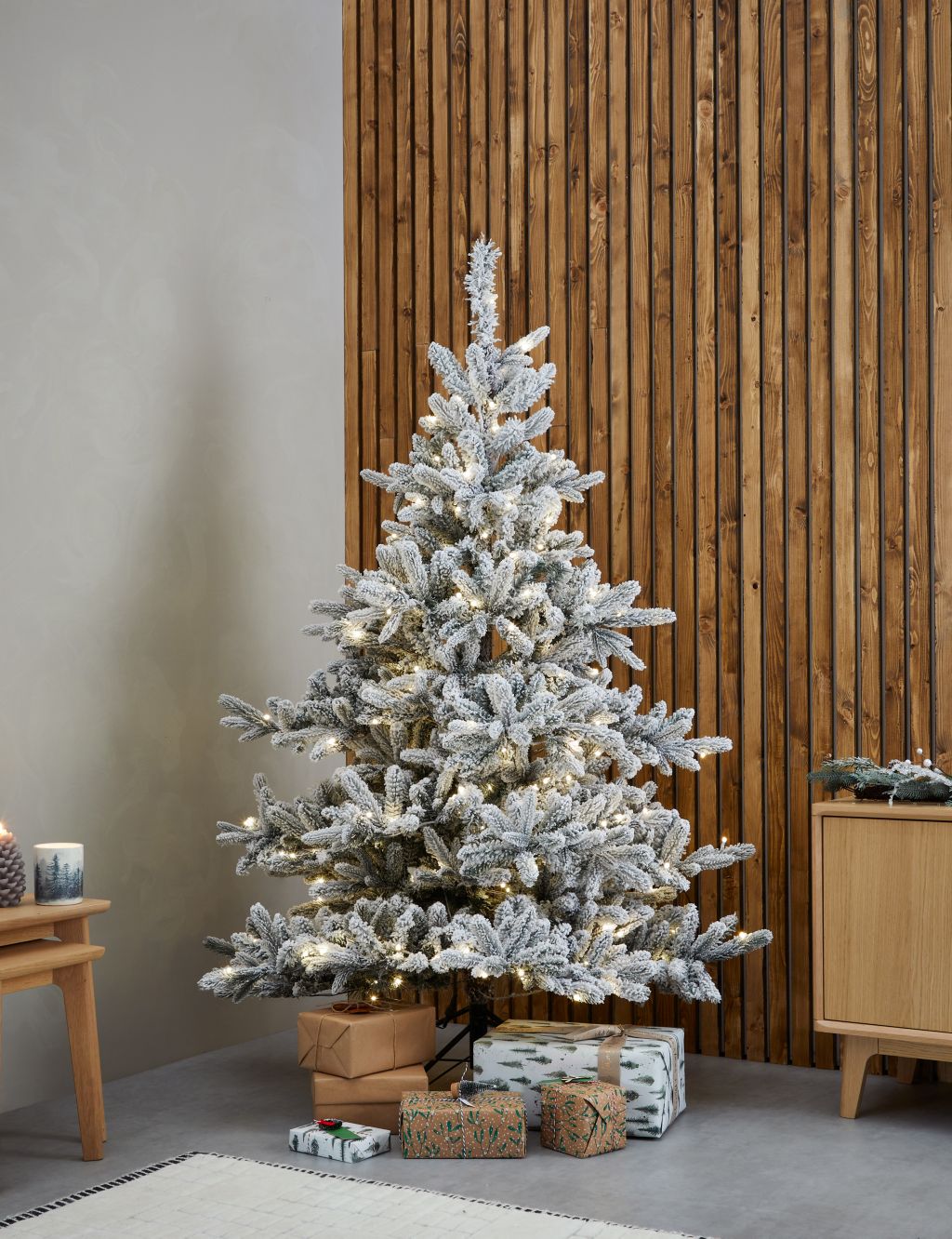 6ft Pre-Lit Snowy Noble Christmas Tree image 1