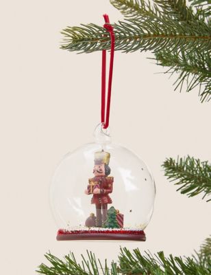 

M&S Collection Hanging Nutcracker Cloche Decoration - Red, Red