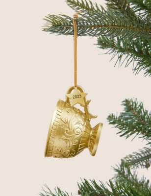 

M&S Collection Gold Hanging Teacup Decoration, Gold