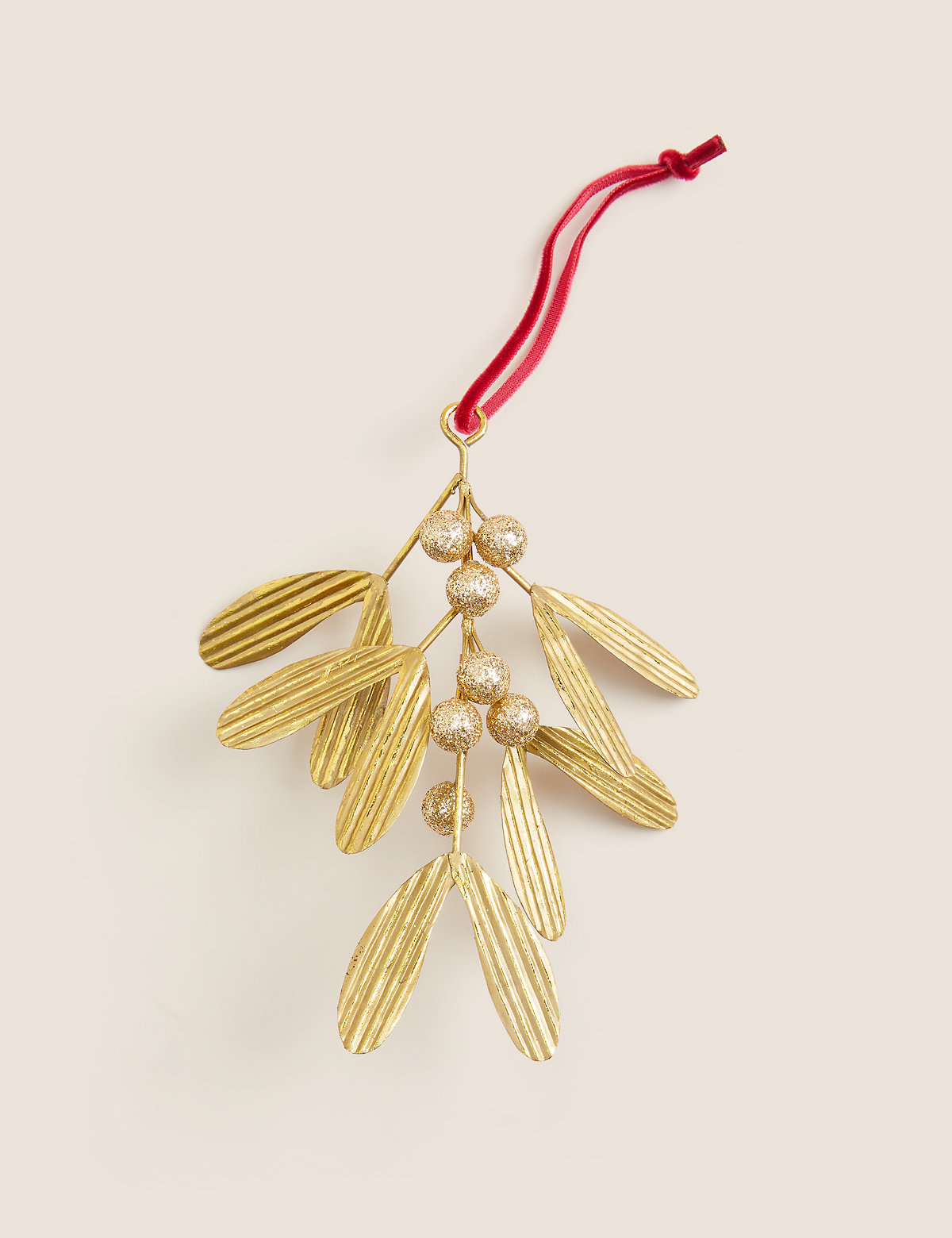 Gold Hanging Mistletoe Decoration