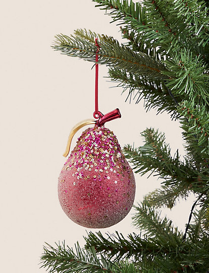 Red Glass Hanging Pear Decoration