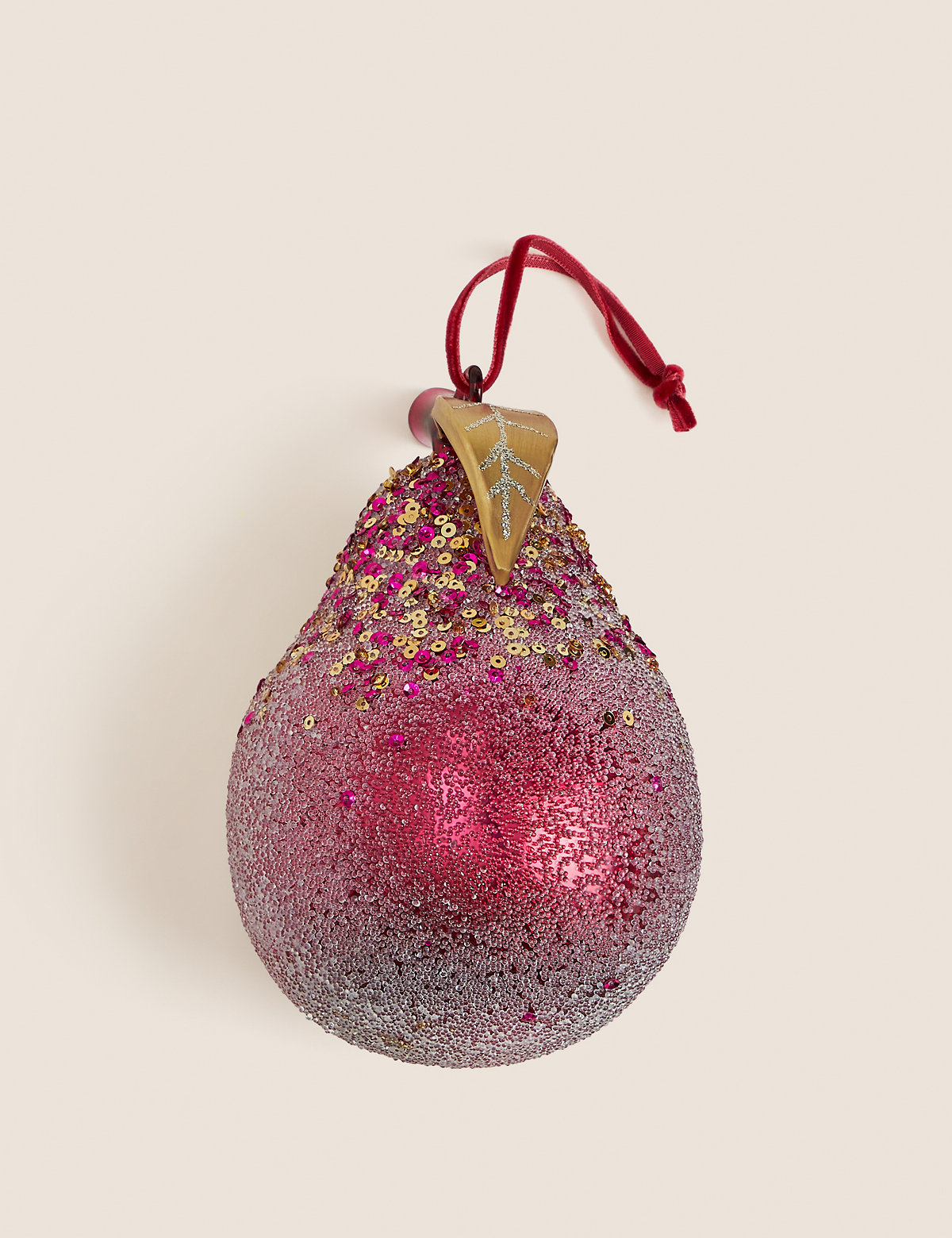 Red Glass Hanging Pear Decoration