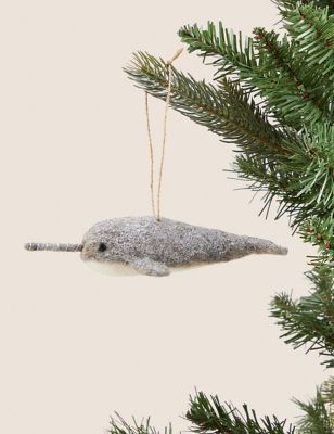 

M&S Collection Felt Narwhal Hanging Decoration - Grey Mix, Grey Mix