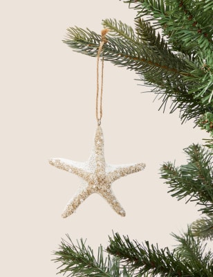 

M&S Collection Seestern als Hängedekoration - Weiss Melange, Weiss Melange
