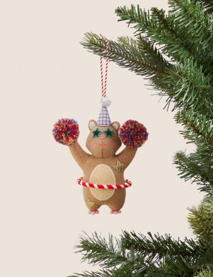 

M&S Collection Felt Hanging Disco Hamster Decoration - Brown Mix, Brown Mix