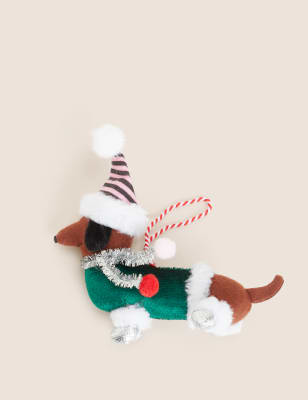 

M&S Collection Hanging Sausage Dog Decoration - Multi, Multi