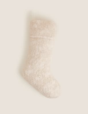 

Media de Navidad de borreguito - Crema, Crema