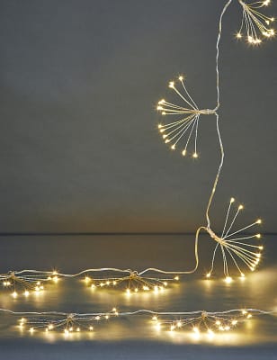 

M&S Collection 20 Starburst String Lights - Silver, Silver