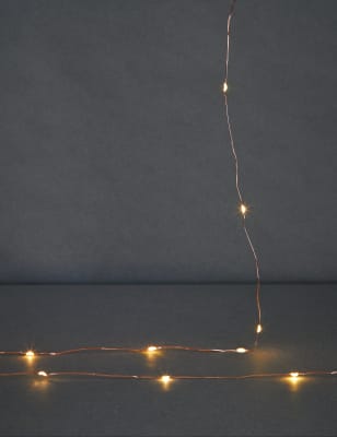 

M&S Collection Copper Warm White Battery String Lights - Silver, Silver