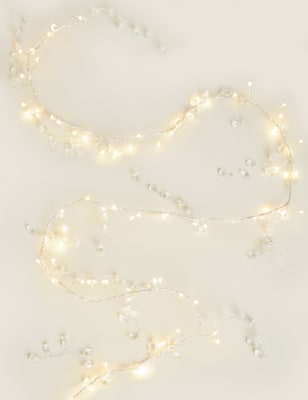 

M&S Collection Light Up Wire Jewelled Garland - Silver, Silver