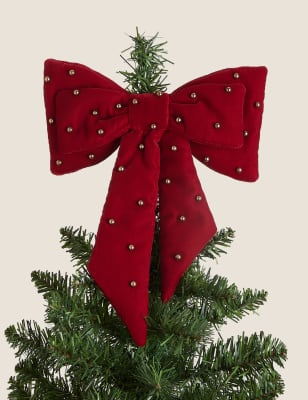 

Large Red Velvet Bow Tree Topper, Red