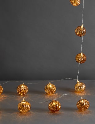 

M&S Collection Halloween Pumpkin Battery String Lights - Orange, Orange