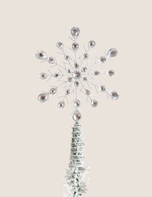 

Large Silver Jewelled Snowflake Tree Topper, Silver