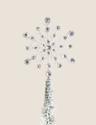 

Large Silver Jewelled Snowflake Tree Topper, Silver