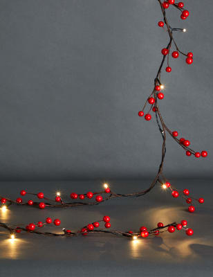 

M&S Collection Light Up Berry Garland - Red, Red