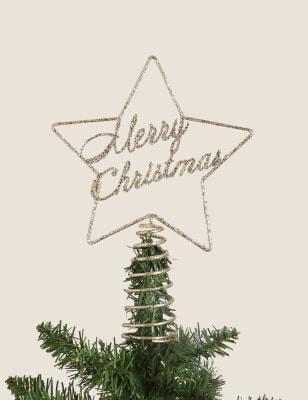 

Glitzernde Christbaumspitze „Merry Christmas“ - Gold, Gold