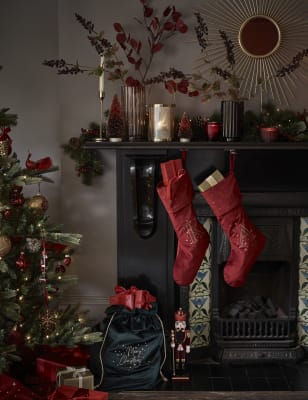 

Red Velvet Alphabet Stocking, Red