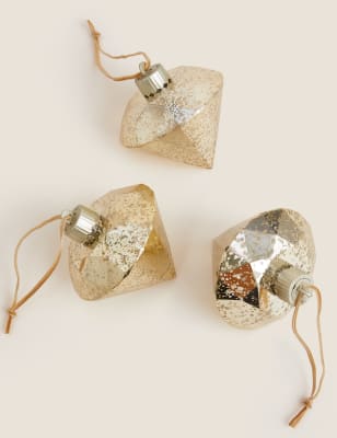 

3 Pack Gold Bauble LED Lights, Gold