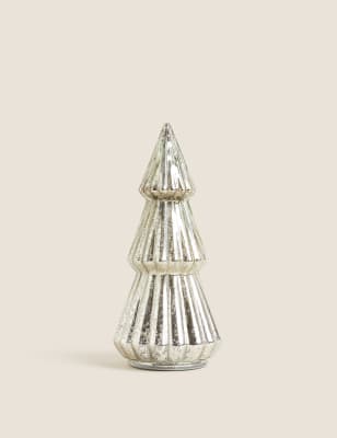 

Small Glass Light Up Tree Decoration - Silver, Silver