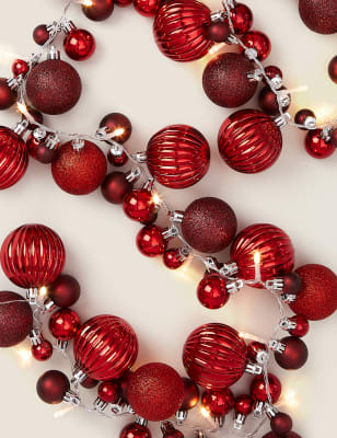 

Light Up Bauble Garland - Red, Red