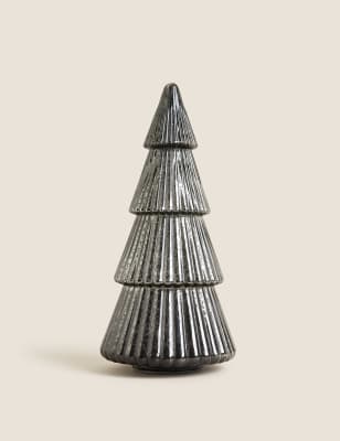 

Large Glass Light Up Tree Decoration - Silver, Silver