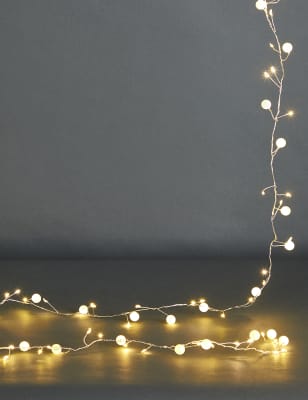 

M&S Collection Pearl Battery String Lights - White, White
