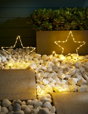 

M&S Collection Set of 3 Gold Star Path Finder Lights - White, White