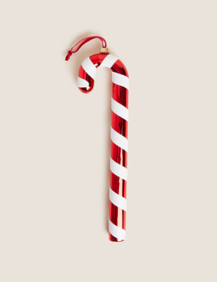 

Large Glass Candy Cane Tree Pick - Red Mix, Red Mix