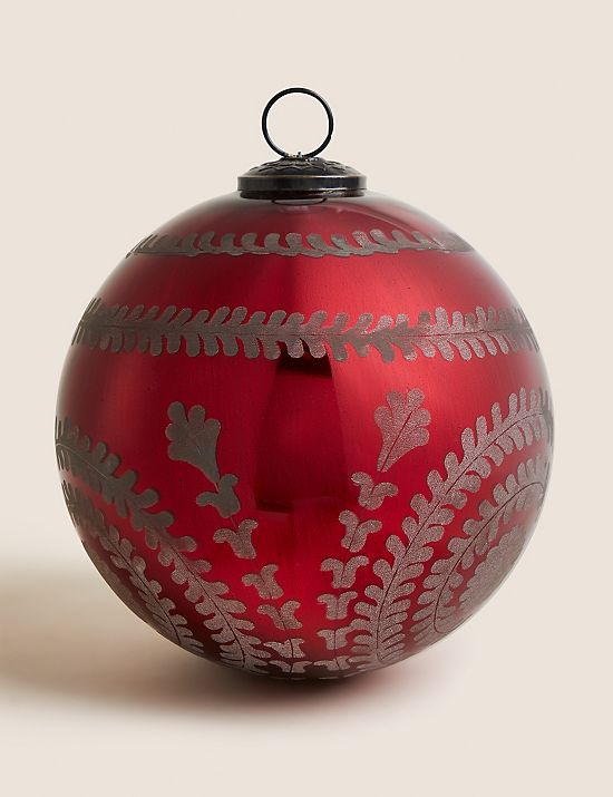 Oversized Red Glass Bauble Decoration