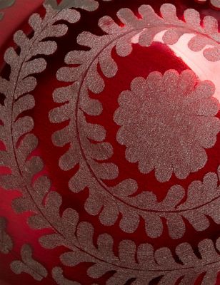 

Oversized Red Glass Bauble Decoration, Red