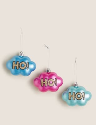 

3 Pack Glitter Cloud Decorations - Multi, Multi