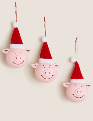 

3 Pack Glass Percy Pig™ Baubles - Multi, Multi