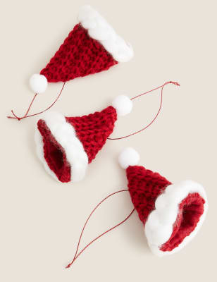 

3er Pack Weihnachtsmannmützen als Hängedekoration - Multi, Multi