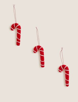 3 Pack Hanging Candy Cane Tree Decorations - ES