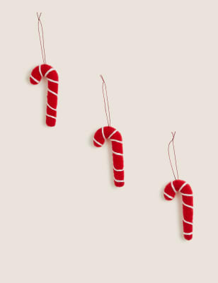 3 Pack Hanging Candy Cane Tree Decorations M&S AU