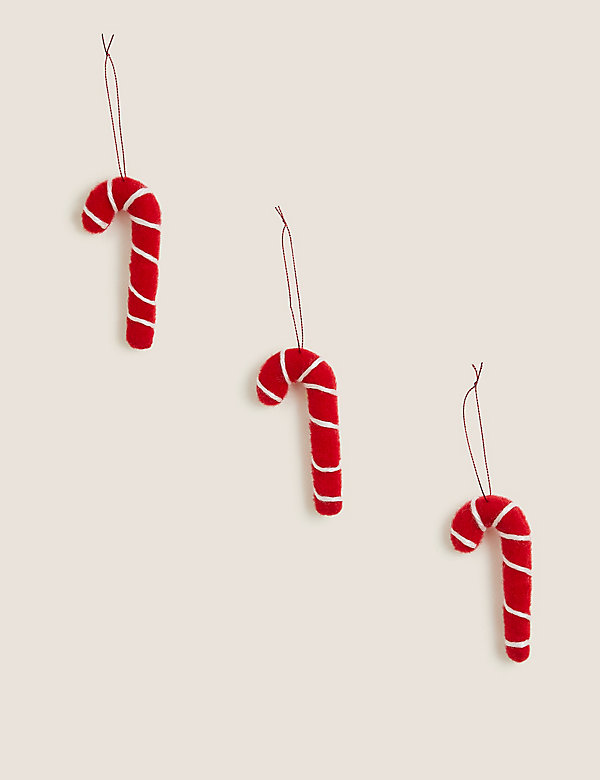 3 Pack Hanging Candy Cane Tree Decorations - GR