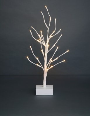 

M&S Collection Light Up Mini Tree - White, White