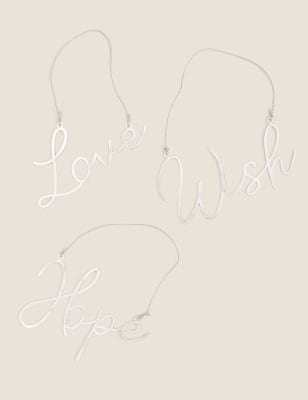 

Pack de 3 adornos colgantes de letras metálicos - Silver Mix, Silver Mix