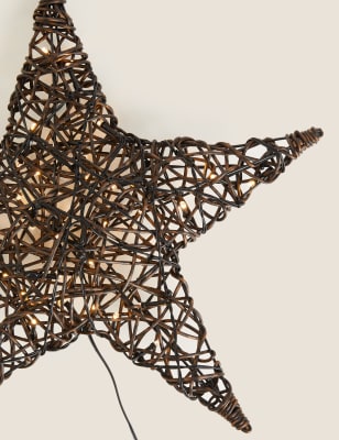 

Light Up Wicker Star - Brown, Brown