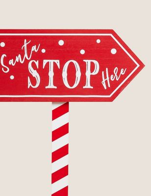 

Santa Stop Here Sign - Red Mix, Red Mix
